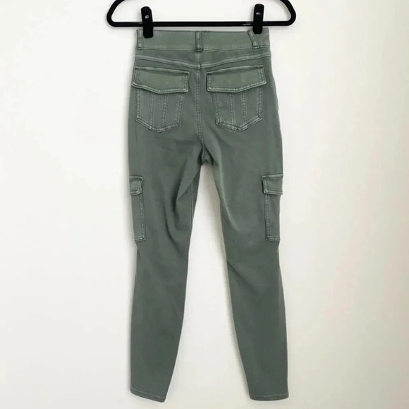 spanx stretch twill ankle cargo pant tight leggings pockets sage green NWT - Picture 10 of 12
